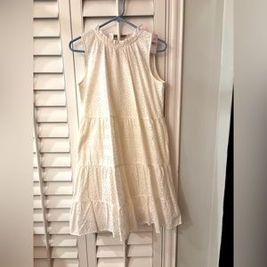 Loft white crochet dress, new with tags on